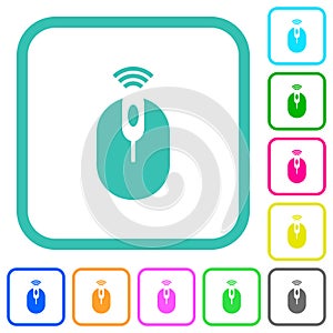 Wireless computer mouse vivid colored flat icons