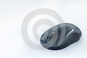 Wireless computer mouse on a white background.Copy space. Concept