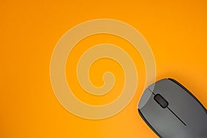 Wireless Computer Mouse On Yellow Background
