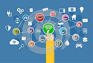 Wireless connection. Information Technology concept