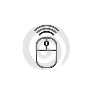 Wireless connection mouse line icon