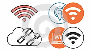 Wireless Connectivity Icons Vector Set for Technology, vector design Generative AI