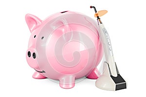 Wireless dental curing light LED with piggy bank, 3D rendering