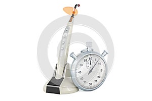 Wireless dental curing light LED with stopwatch, 3D rendering