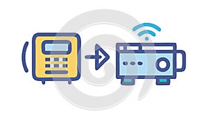 Wireless Device Connection Data Synchronization, IoT, vector design Generative AI