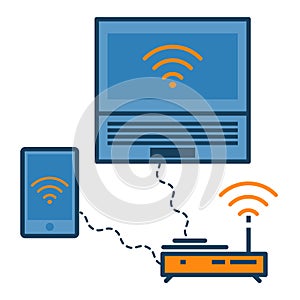 Wireless devices connected to wifi router.