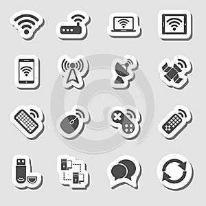 Wireless Devices Icons Set as Labes