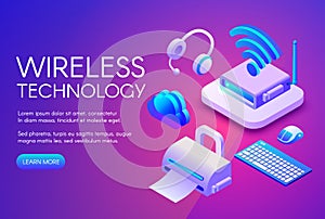 Wireless devices technology vector illustration