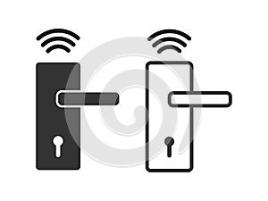 Wireless door lock icon vector, smart lock system for graphic design, logo, web site, social media, mobile app, ui