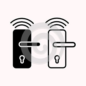 Wireless door lock icon vector, smart lock system for graphic design, logo, web site, social media, mobile app, ui