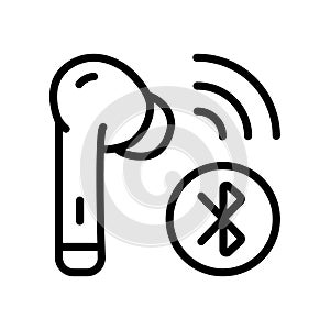 Wireless earphones icon. Outline wireless headphones vector icon for web design isolated on white