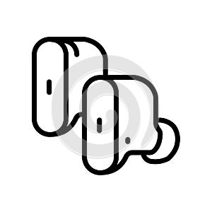 Wireless earphones outline icon. Wireless headphones vector line icon for web design isolated on white