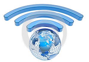 Wireless earth broadband symbol photo