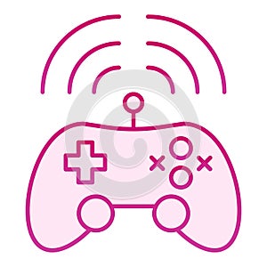 Wireless game controller flat icon. Joypad vector illustration isolated on white. Game console gradient style design
