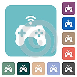 Wireless game controller solid rounded square flat icons