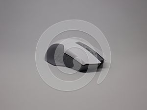 wireless gray white minimalist gaming mouse on a white background