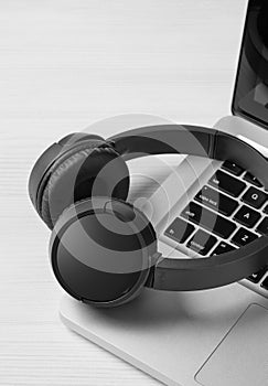 Wireless headphones close-up