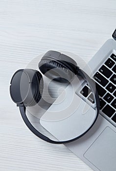 Wireless headphones close-up