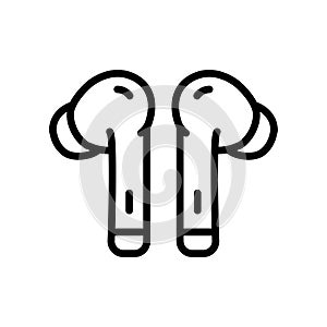 Wireless headphones icon. Outline wireless headphones vector icon for web design isolated on white