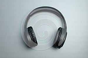 wireless headphones for listening to music on a gray background