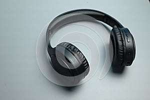 wireless headphones for listening to music on a gray background