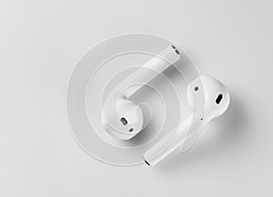 Wireless headphones on a white background