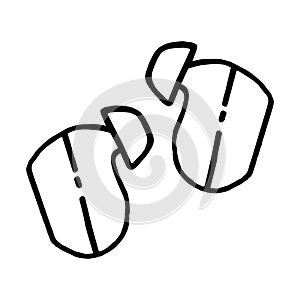 Wireless headphones on a white background. Isolated object. A device for listening to music. Doodle style. Hand drawn black sketch