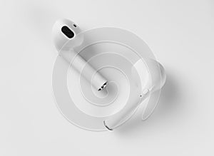 Wireless headphones on a white background