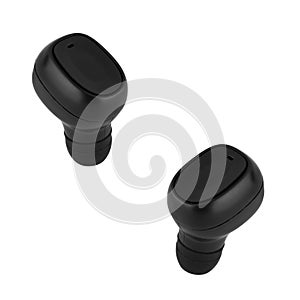 wireless headset for phone, earpiece, on white background in isolation