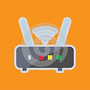 Wireless icon, access point. Icon related to electronic, technology. Flat icon style. Suitable for stickers and prints.