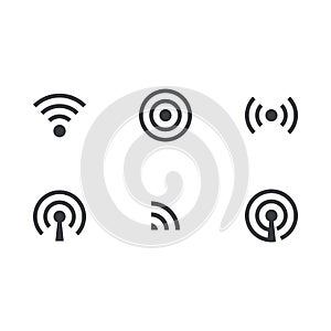 Wireless icon set. Vector icon. WiFi symbol. Internet symbol. Signal indicator. Translation icon photo