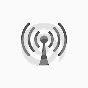 Wireless icon, wifi, antenna, internet, broadcast