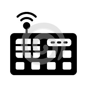 Wireless intercom icon creatively designed in glyph style