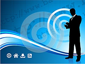 Wireless internet background modern businessman