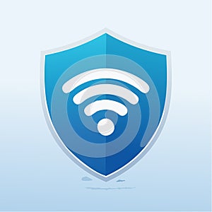 Wireless Internet Security Shield Vector