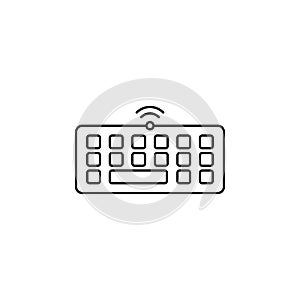 wireless keyboard line. Element of computer parts for mobile concept and web apps illustration. Thin line icon for website design