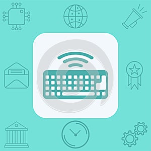 Wireless keyboard vector icon sign symbol