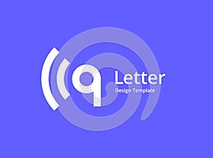 Wireless letter Q logo icon design template elements