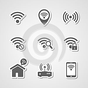 Wireless local network internet access point icons