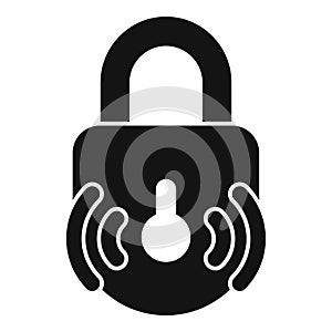 Wireless lock padlock icon simple vector. Stop theft