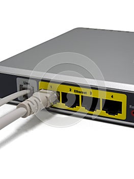 Wireless modem router with cable connected.wireless router with