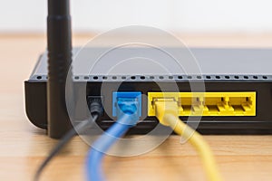 Wireless modem router with cable connecting