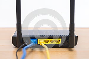 Wireless modem router with cable connecting