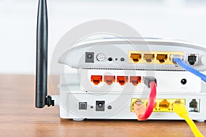 Wireless modem router network hub with cable connect