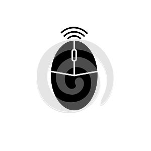 Wireless mouse icon black on a white background. Vector EPS10