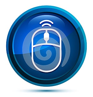 Wireless mouse icon elegant blue round button illustration