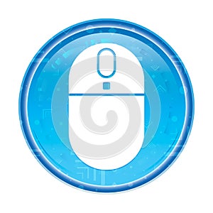 Wireless mouse icon floral blue round button