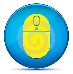 Wireless mouse icon modern flat cyan blue round button