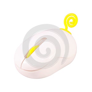 Wireless mouse isolated on white background. Computer accessory or hardware for your design. Clipping paths object