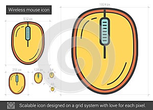 Wireless mouse line icon.